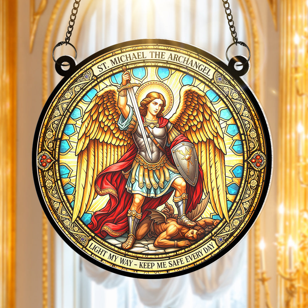 St. Michael The Archangel Suncatcher Ornament - Personalized Gifts for Catholic 02huqn290525 - Ornament - GoDuckee