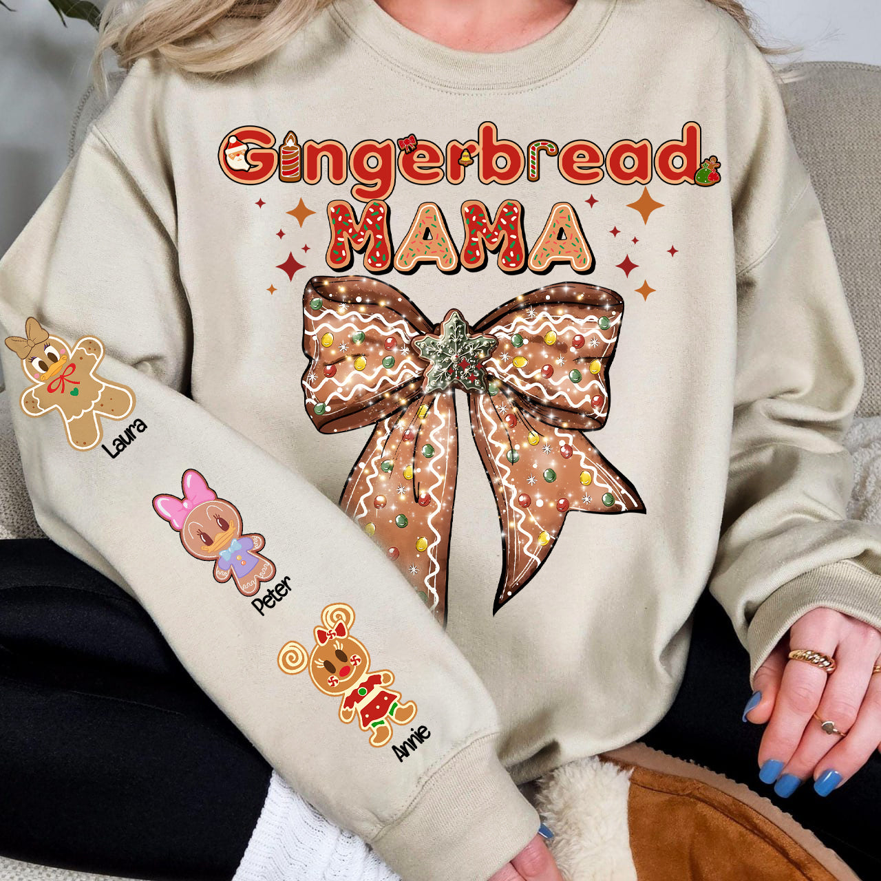 Personalized Christmas Gifts For Gingerbread Mom Sweatshirt 05KALU121024 - AOP Products - GoDuckee