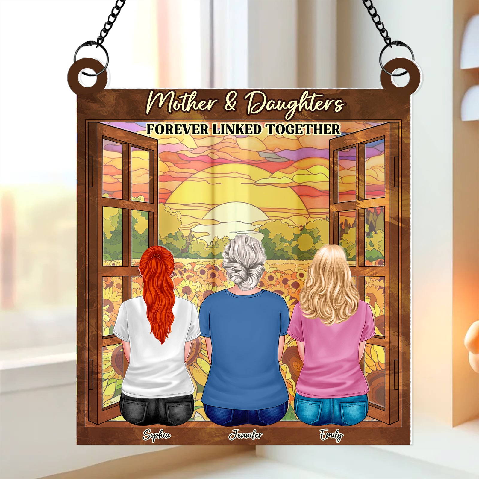 Personalized Gifts For Mom Suncatcher Window Hanging Ornament 06QHQN240224TM Mother's Day - Ornaments - GoDuckee