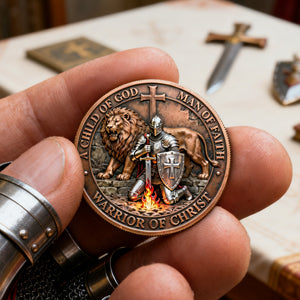 Warrior Of Christ Printed Metal Coin - Gift For Christian 04NALU130226 - Coin - GoDuckee