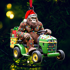 Personalized Christmas Gifts, Big Foot And Lawn Tractor Ornament 04OHQN260924 - Ornament - GoDuckee