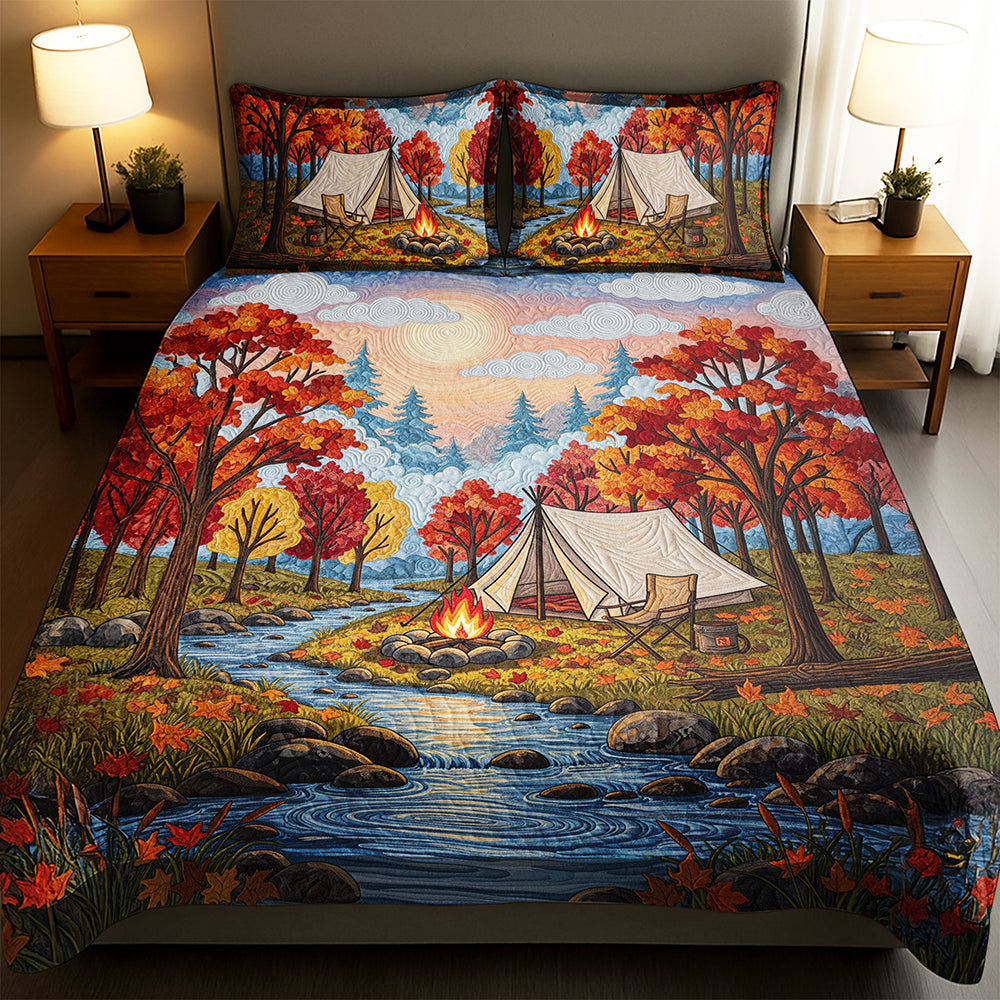 Autumn Camping Quilt Bedding Set – Gifts for Camping Lovers 03pgqn150725 - Bedding Set - GoDuckee
