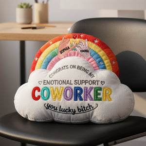 Emotional Support Coworker Custom Shape Pillow, Personalized Gifts For Colleague 02qhta171125 - Pillow - GoDuckee