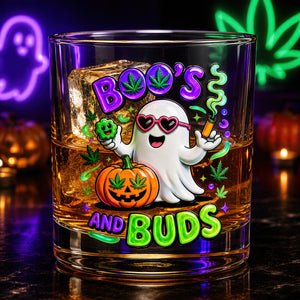 Stoner Boo Round Glass - Personalized Halloween Gifts 04TODT170826-Homacus