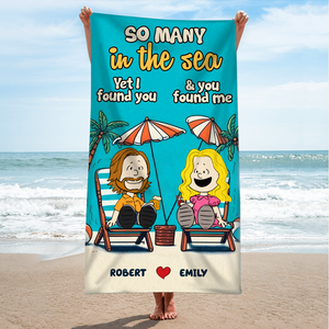 Personalized Gifts For Couple Beach Towel 02xqpu130125pa Yet I Found You - Beach Towel - GoDuckee