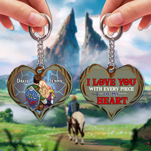 I Love You With Every Piece Of My Heart-Gift For Couple-Personalized Keychain- Couple Keychain-01httn040723hh - Keychains - GoDuckee