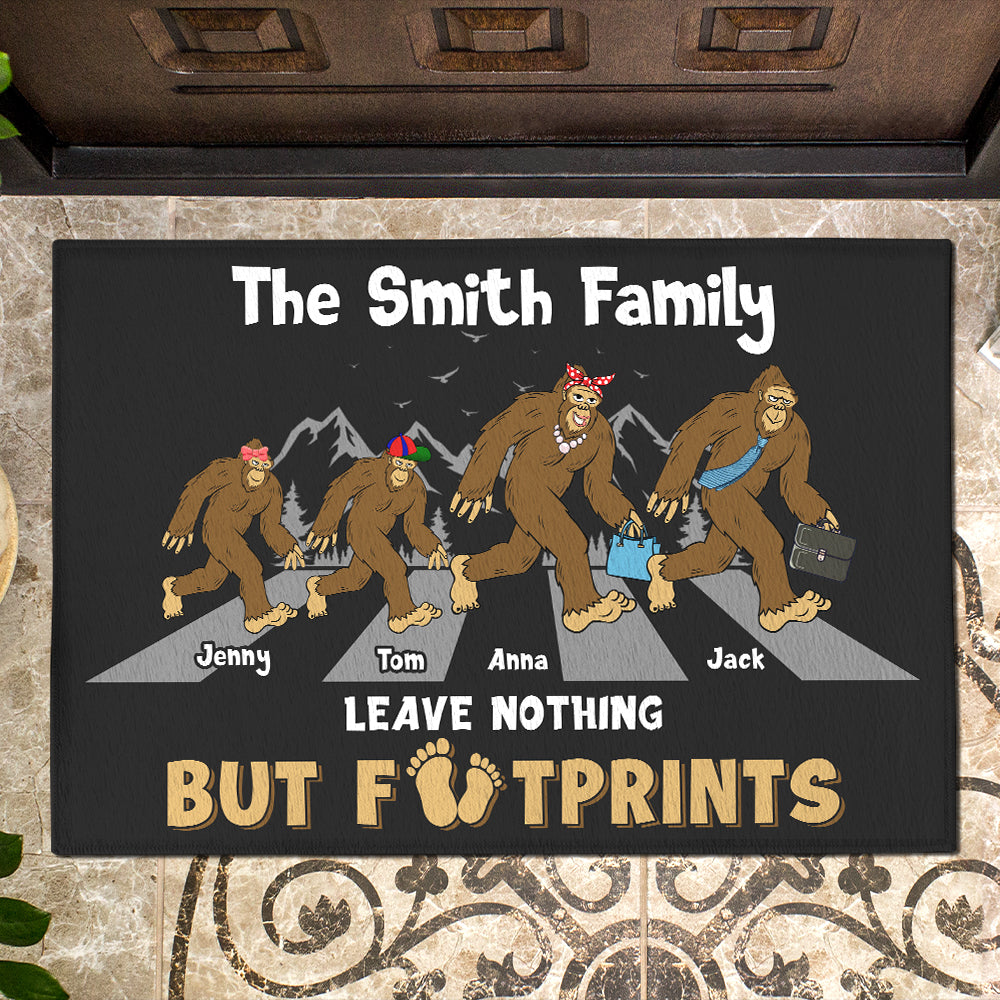 Personalized Gifts For Family Doormat Leave Nothing But Footprints - Doormats - GoDuckee