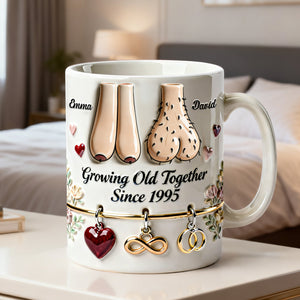 Growing Old Together Couples Coffee Mug - Personalized Gift For Couples 02NALU060126 - Coffee Mug - GoDuckee