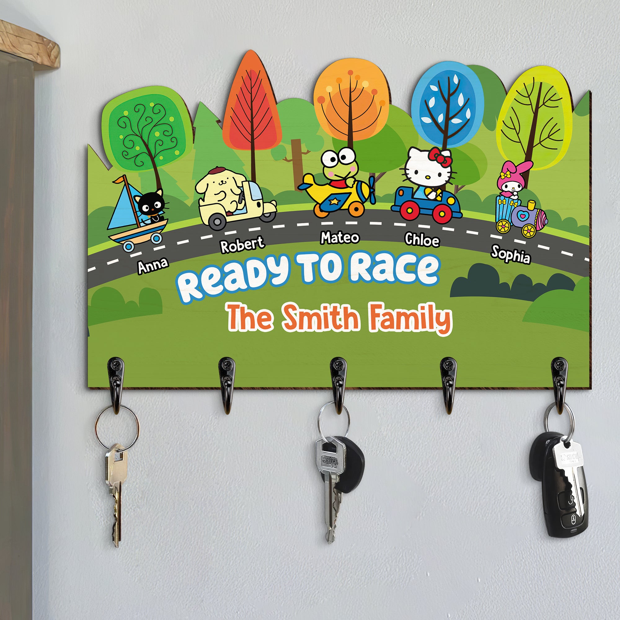 Personalized Wood Key Hanger Gifts For Family 04KADT100624 - Wood Sign - GoDuckee