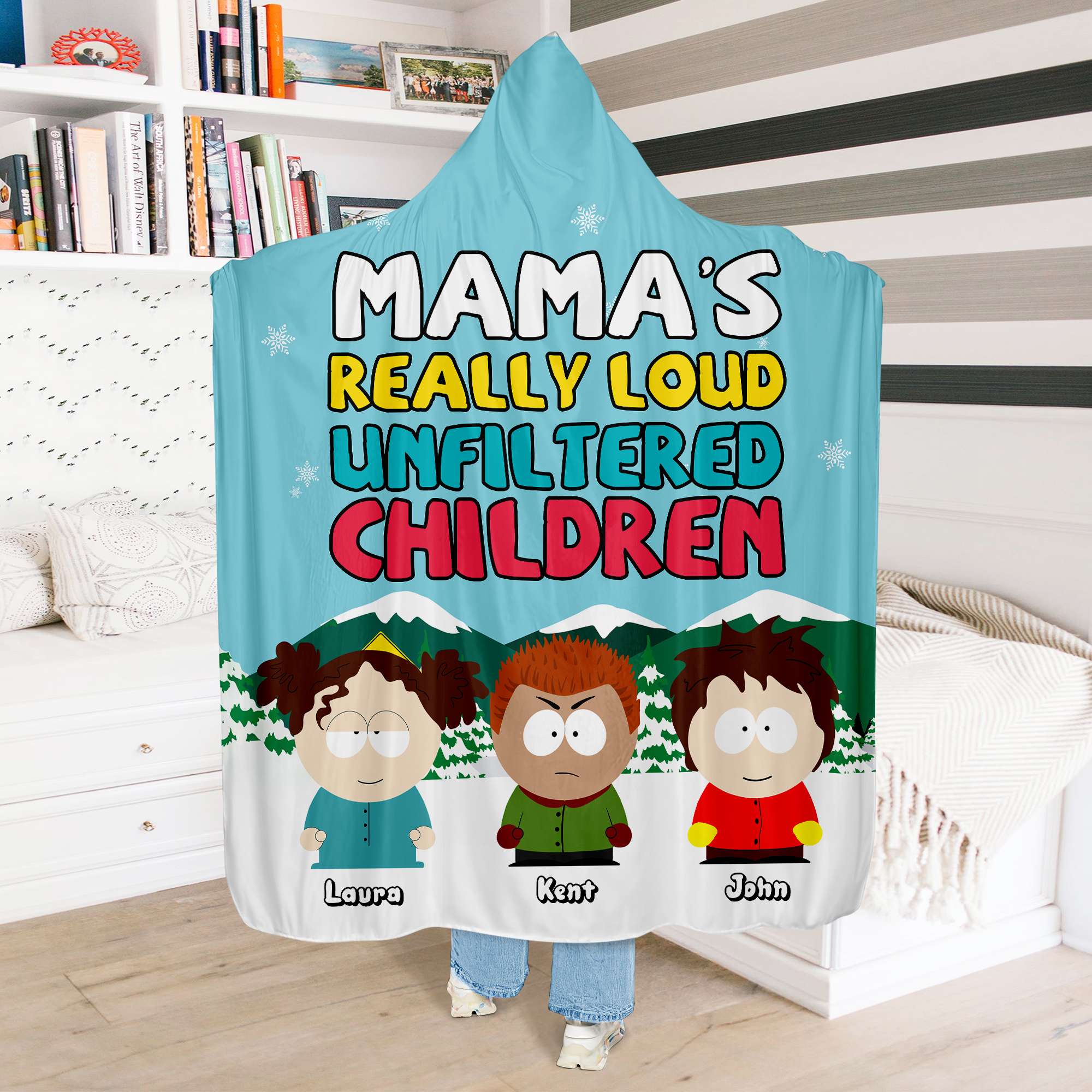 Personalized Gift For Mom Hooded Blanket, Loud Unfiltered Child 03QHLU081124HG - Blanket - GoDuckee