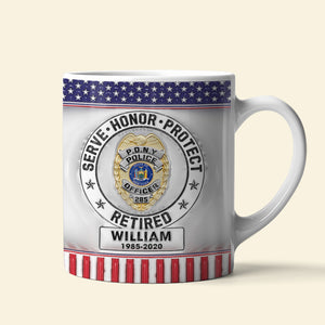 Custom Rank Badge Gifts For Police Mug 04qhqn020824 - Coffee Mug - GoDuckee