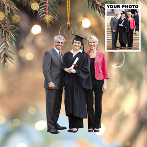 Custom Photo Gifts For Family, Upload Graduation Photo Christmas Ornament 63pgxx290824 - Ornament - GoDuckee