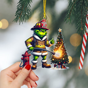 Personalized Gifts For Firefighter Christmas Ornament How The Firefighter Saved Christmas 03qhtn071024 - Ornament - GoDuckee