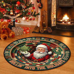 Chill Santa Round Rug Personalized Christmas Gifts 02TOQN081025 - Doormat - GoDuckee