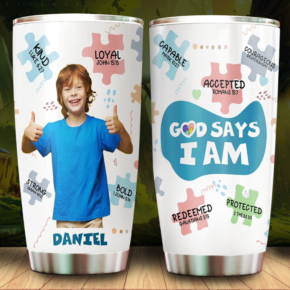 Personalized Custom Photo Gifts For Autism Kids Tumbler 03TGLU220225 - Tumbler Cup - GoDuckee