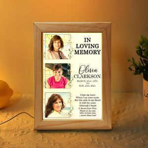 In Loving Memory, Personalized Picture Frame Light Box, Memorial Keepsakes, I Hide My Tears When I Say Your Name - - GoDuckee