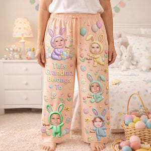 Cute Bunny Grandkids Pajama Pants - Custom Photo Gifts For Grandma 04nalu100326 - Pajama Pant - GoDuckee