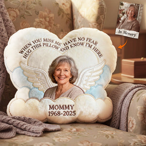 Miss The Angel In Heaven Shaped Pillow, Personalized Keepsake To Remember Loved One 03qhta221225 - Pillow - GoDuckee