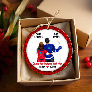 Personalized Gifts For Ice Hockey Lovers Couple Christmas Ornament 06hupu141024tm - Ornament - GoDuckee