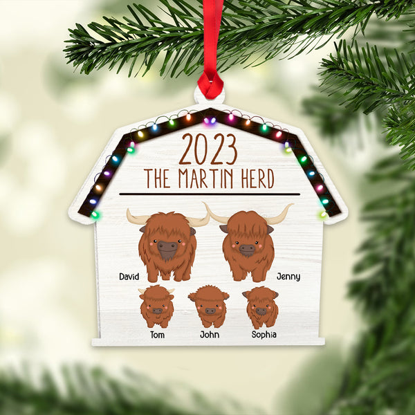 Personalized Highland Cow Ornament