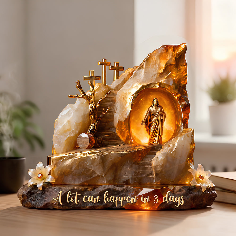 Holy Jesus Christ Resurrection Plaque, Easter Gifts For Christians 01qhdt070326 - Shaped Plaques - GoDuckee