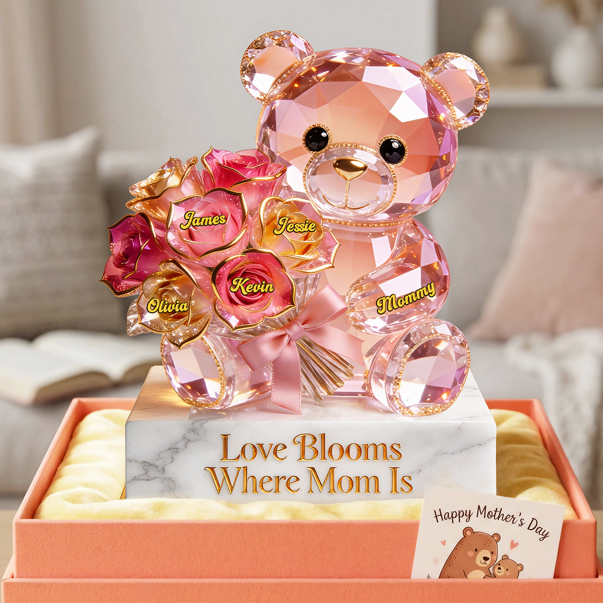 Mom Bear Acrylic Plaque - Personalized Gifts For Mother 04pgta300326 - Shaped Plaques - GoDuckee