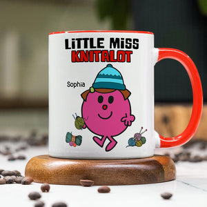 Personalized Gifts For Kitting Lovers Red Accent Mug 02hutn250724pa Cute Little Girl Knitting - Coffee Mug - GoDuckee