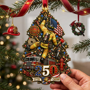 Firefighter 250th Anniversary USA Ornament - Personalized Christmas Gifts 01nata250826