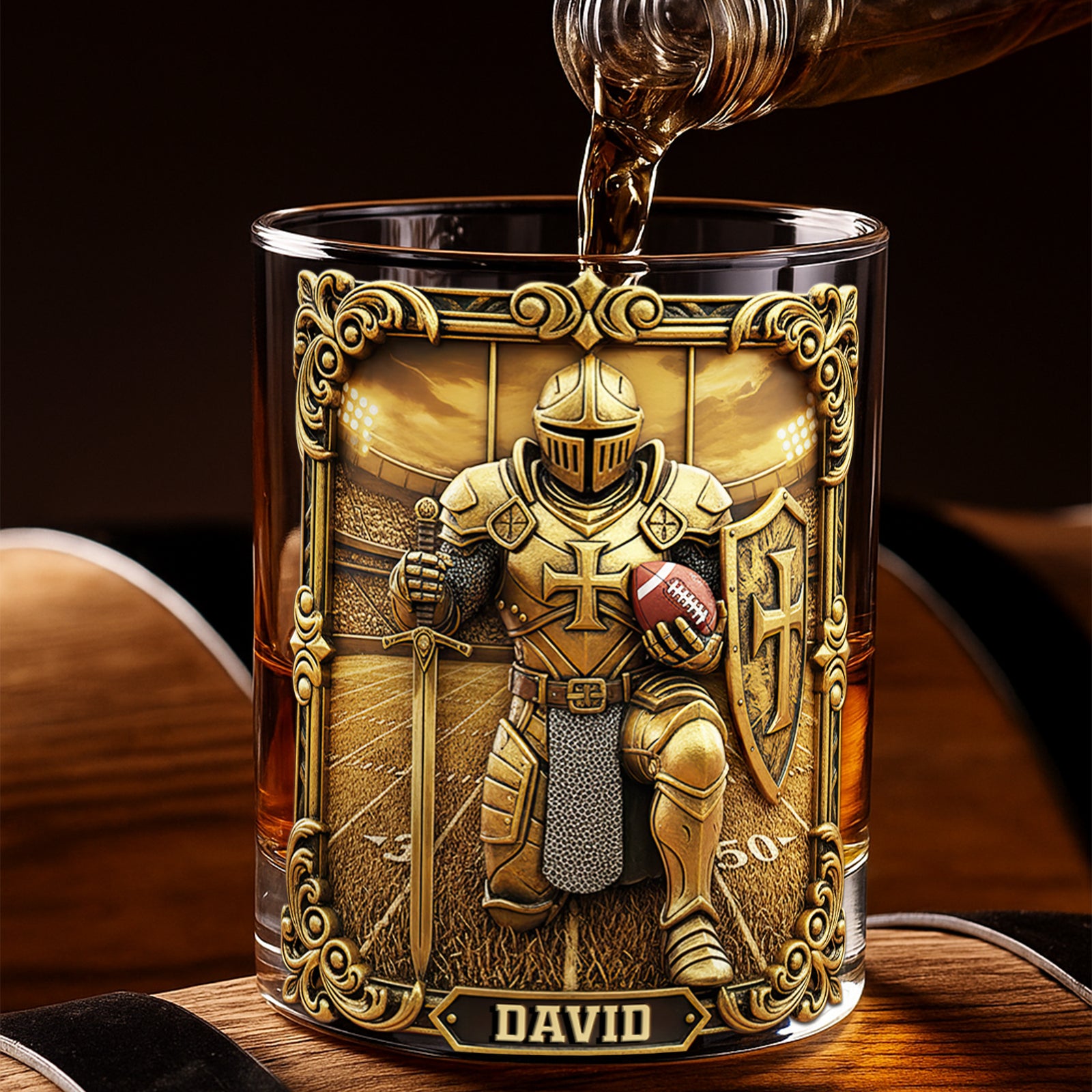 Kneeling Knight Sports Drinking Glass - Personalized Gifts For Christian 06HULU031025 - Whiskey Glass - GoDuckee
