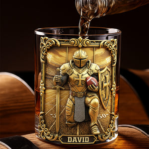 Kneeling Knight Sports Drinking Glass - Personalized Gifts For Christian 06HULU031025 - Whiskey Glass - GoDuckee