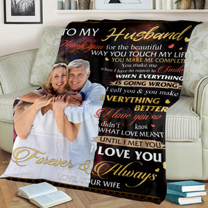 I Love You Forever & Always, Personalized Blanket, Gifts For Husband - Gifts For Wife - Blanket - GoDuckee