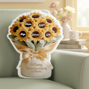 Flower Bouquet Mother's Day Pillow Personalized Gifts For Mom 03PGTA190326 - Pillow - GoDuckee