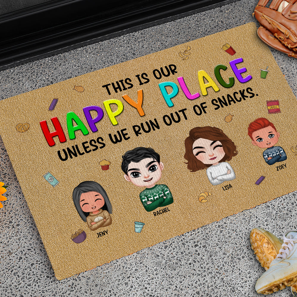 Personalized Gift For Family Doormat This Is Our Happy Place 03KAMH150124HH