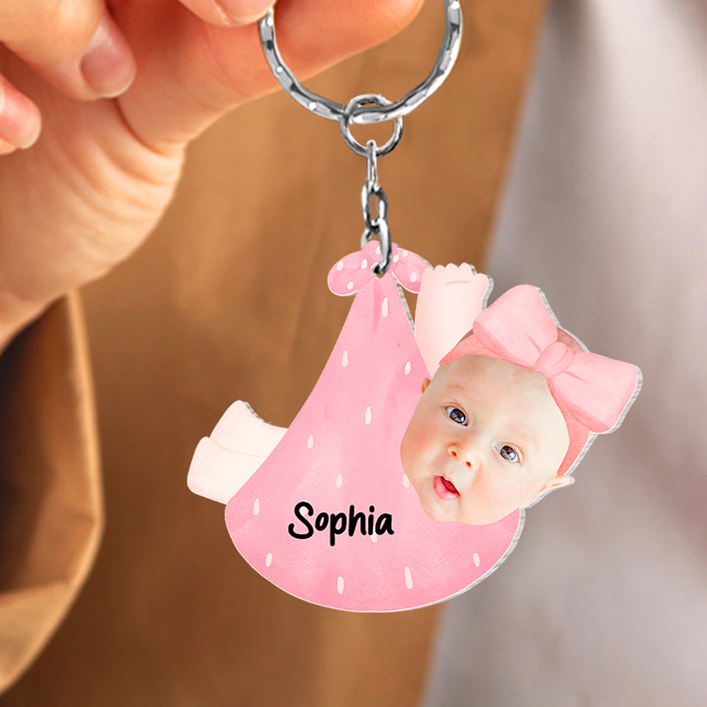 Custom Photo Gifts For Mom Of Newborn Keychain - Keychains - GoDuckee