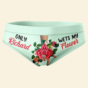 Personalized Gift For Couple Women's Briefs Wets My Flower - Boxers & Briefs - GoDuckee