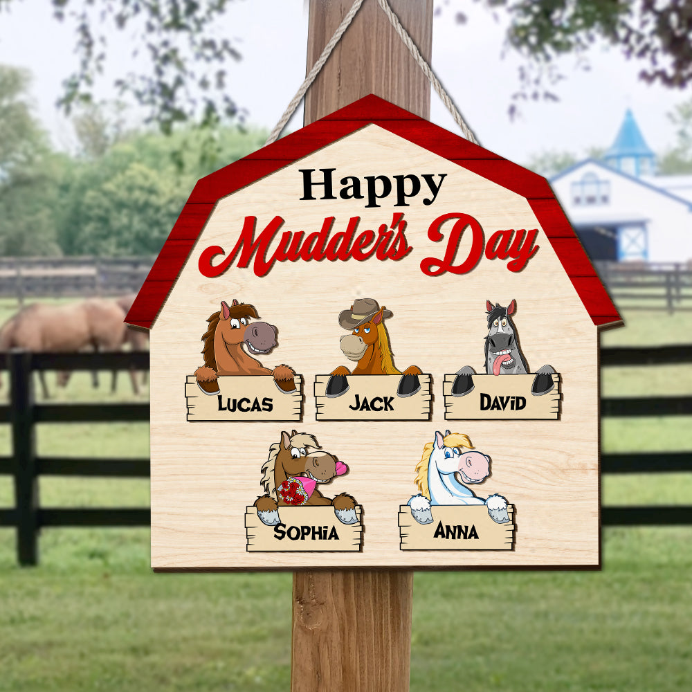Personalized Gifts For Horse Lovers Mom Wood Sign 01ohtn060325 Happy Mudder's Day - Wood Sign - GoDuckee