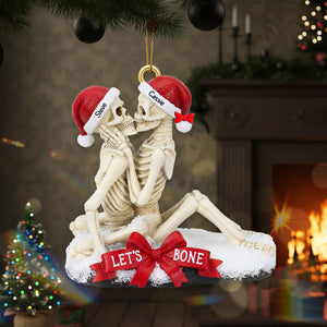 Excited Bone Couple Christmas Ornament, Personalized Gifts For Couple 02qhmg100925 - Ornament - GoDuckee