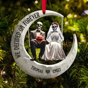 Personalized Gifts For Couple Christmas Skull Couple Ornament 02ohpu081124 - Ornament - GoDuckee