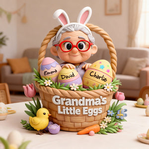 Grandma’s Little Eggs Easter Plaque - Personalized Gift For Grandma 06HULU100226 - Shaped Plaques - GoDuckee