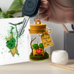 Leaf Sprite Couple Acrylic Keychain - Personalized Gifts For Couples 02NALU090625 - Keychains - GoDuckee