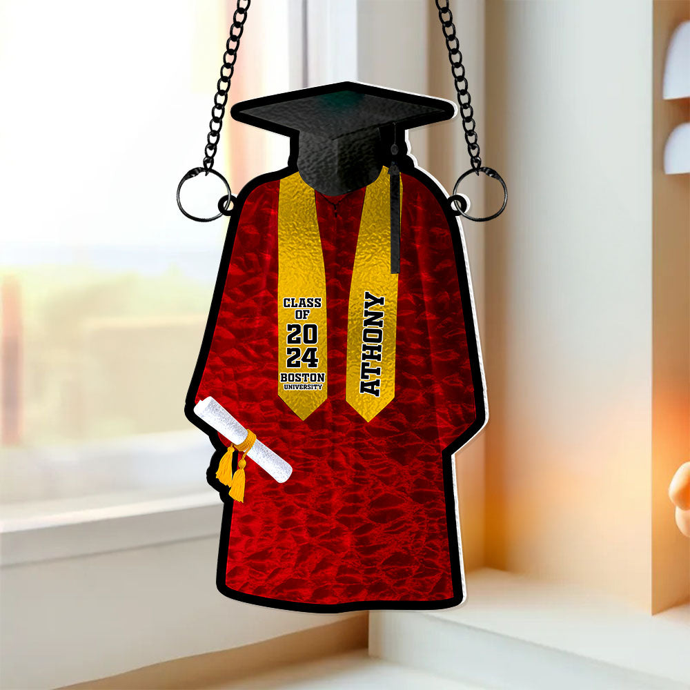 Personalized Gift Graduation Gown Suncatcher Ornament 04OHLU261224 - Ornament - GoDuckee
