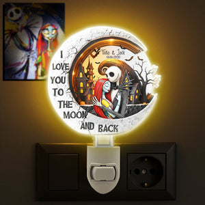 Spooky Moon Night Acrylic Night Light Personalized Gift For Couple 02QHLU230525 - Night Light - GoDuckee
