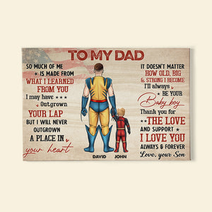 We Love You Dad 05NAHN040523TM Personalized Dad Hero Canvas Poster Print - Poster & Canvas - GoDuckee