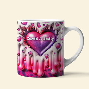 Personalized Gift For Couple Coffee Mug 3D Heart - Coffee Mugs - GoDuckee