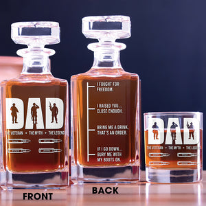 Veteran Dad Whiskey Decanter Set - Personalized Gift For Dad 03TOQN220525 - Whiskey Bottle - GoDuckee