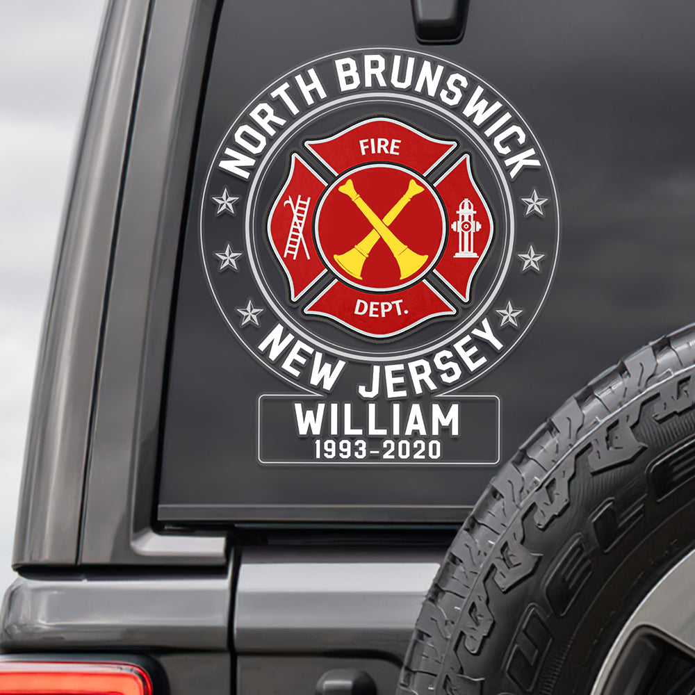 Custom Rank Insignia Gifts For Firefighter Car Decal, Fire Dept Badge 03qhqn220724 - Decal Sticker - GoDuckee