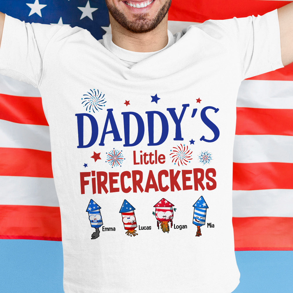 Daddy's Little Firecrackers-Gift For Family-Personalized Shirt-Family Shirt - Shirts - GoDuckee
