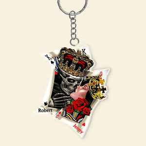Gift For Couple, Personalized Keychain, King And Queen Skull Couple Keychain 02QHPO050723 - Keychains - GoDuckee