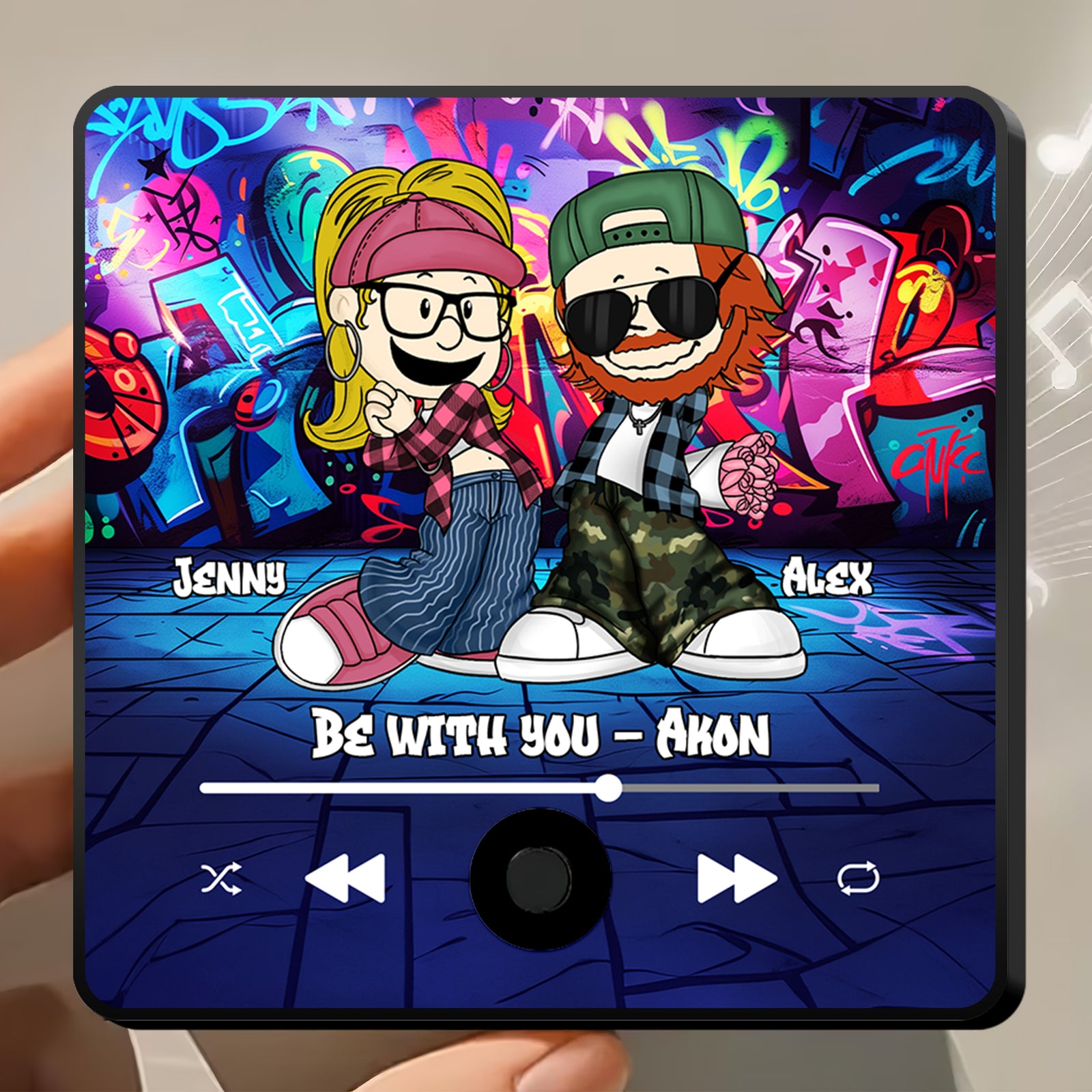 Custom Music & Photo Fridge Magnet Gifts For Cartoon Couple 02TOMH131224HG - Fridge Magnet - GoDuckee