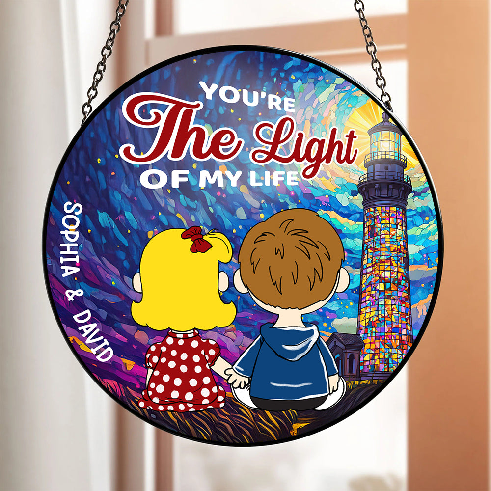 Personalized Gifts For Couple Stained Glass You're The Light Of My Life 03TODT130125HG - Ornament - GoDuckee